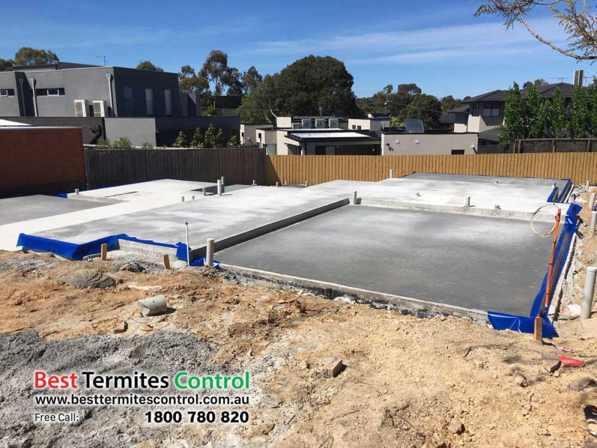 home guard blue sheet installed to the slab perimeter in Donvale