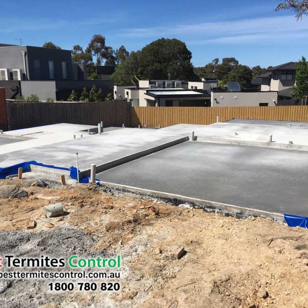home guard blue sheet installed to the slab perimeter in Donvale